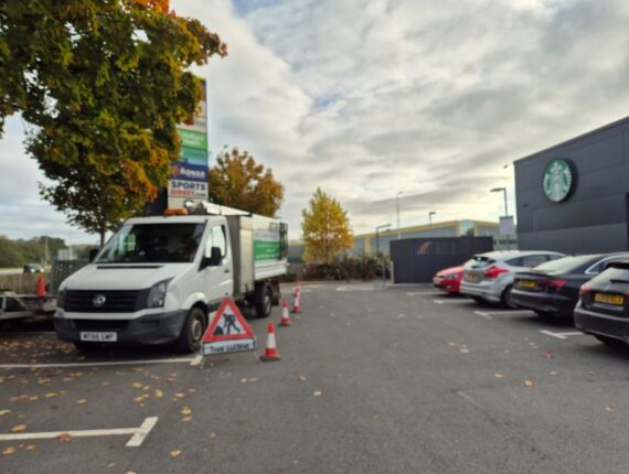 Grounds Maintenance at Coffee Drive-Through in Bridgend